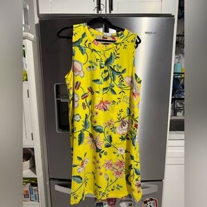 Floral Yellow Sleeveless Dress
